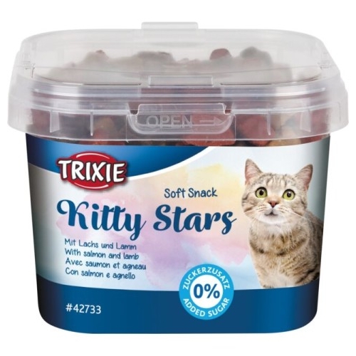Recompense Pentru Pisici, Soft Snack Kitty Star Cu Somon Si Miel, 140 g, 42733
