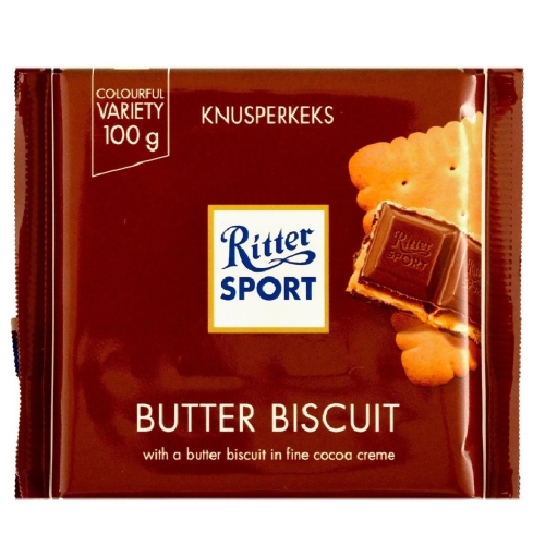 Ritter Sport Ciocolata cu lapte, cacao si biscuiti, 100g