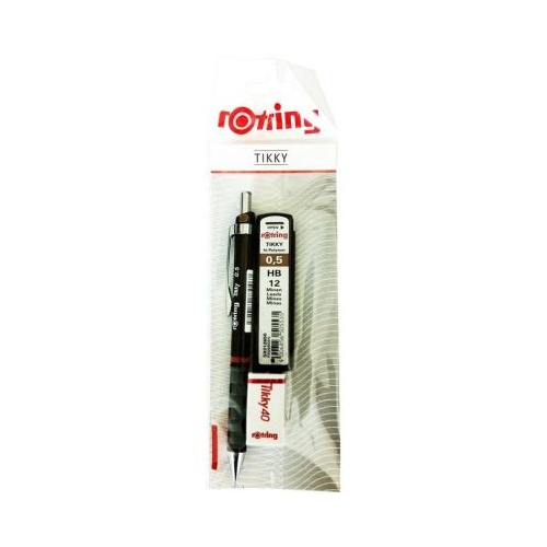 Set Rotring, Tikky, creion mecanic Tikky III, Original, 0. 5mm + set mine 0. 5mmHB+radiera (RO350041)