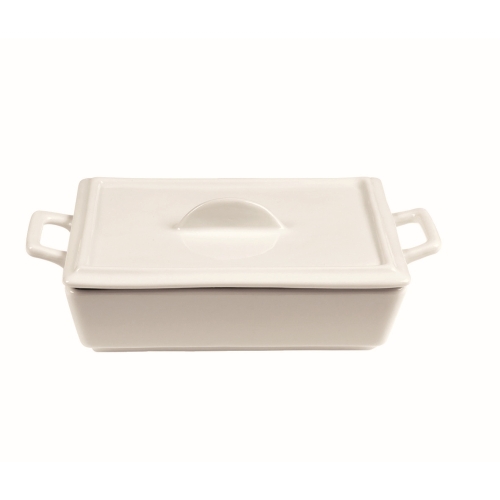 Capac rectangular din portelan alb 140x100mm