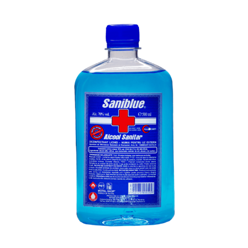 Saniblue Spirt/Alcool sanitar 70%, 500 mlpe grupdzc.ro✅. Descopera gama copleta de produse la oferte speciale✅!