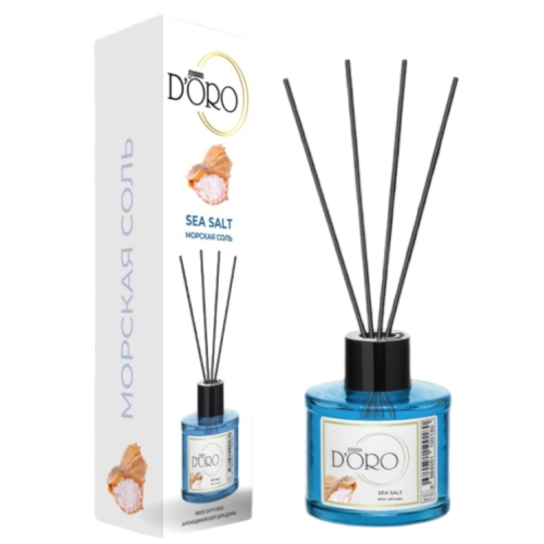 Odorizant camera cu betisoare aroma Sare de Mare, 120 ml, gamma D'ORO