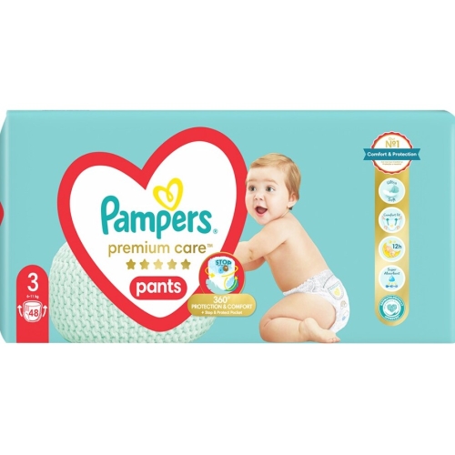 Scutece tip chilotel marimea 3 6-11 kg, 48 bucati, Pampers - Premium Care Pants