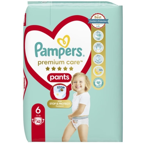 Scutece tip chilotel marimea 6 15+ kg, 42 bucati, Pampers - Premium Care Pants