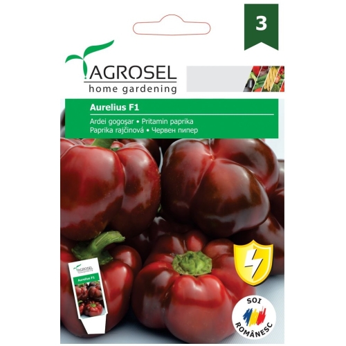 Seminte ardei gogosar Aurelius F1, 15 seminte, Agrosel