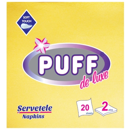 Servetele de masa galben limone 38x38 cm 20 buc, Puff de luxe