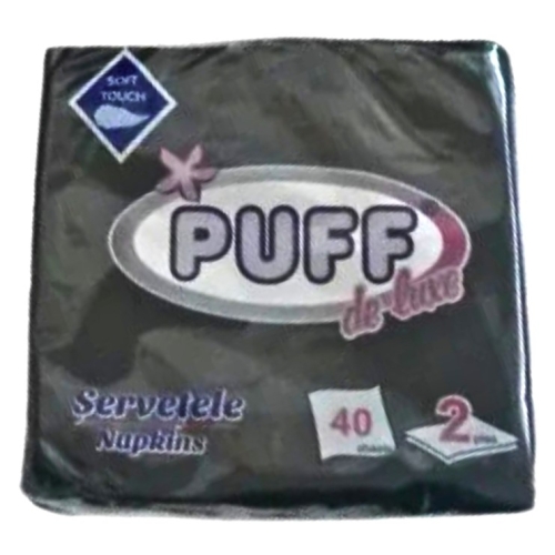 Servetele de masa negru 33x33 cm 40 buc, Puff de luxe