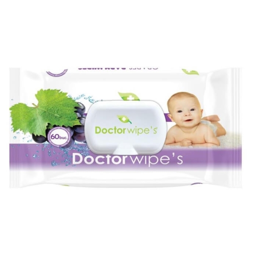 Servetele umede bebelusi, struguri, 60 buc, Doctor wipe's	