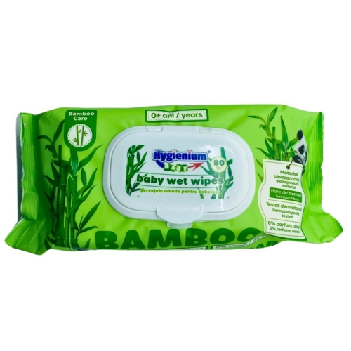 Servetele umede Bamboo cu capac, 80 buc Hygienium