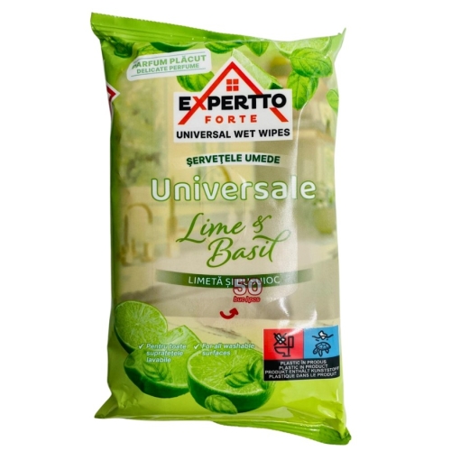 Servetele umede Lime & Basil, 50 buc Expertto