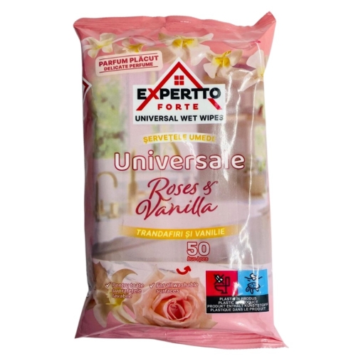 Servetele umede Roses & Vanilla, 50 buc Expertto