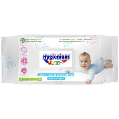 Servetele umede Pure Baby 80 buc tei & aloe vera cu capac Hygienium