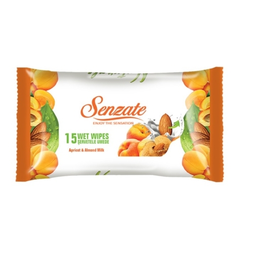 Servetele umede Apricot&Almond Milk, 15 buc, Senzate	