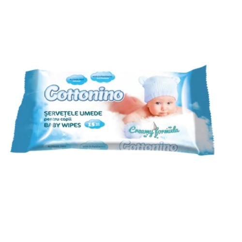 Servetele umede pentru bebelusi Blue, 15 buc, Cottonino. Produs pentru igiena persoanala