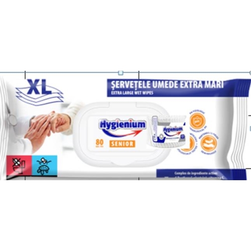 Servetele umede XL 80 buc., cu capac, HYGIENIUM SENIOR