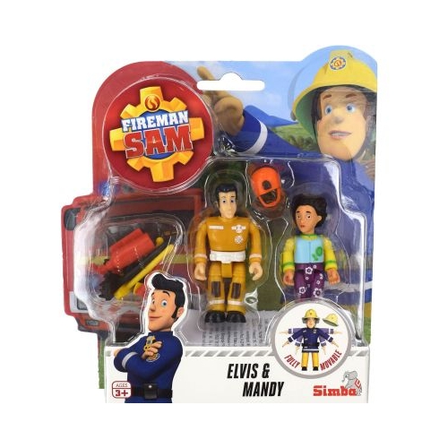 Set figurine Elvis si Mandy cu accesorii, Pompierul Sam