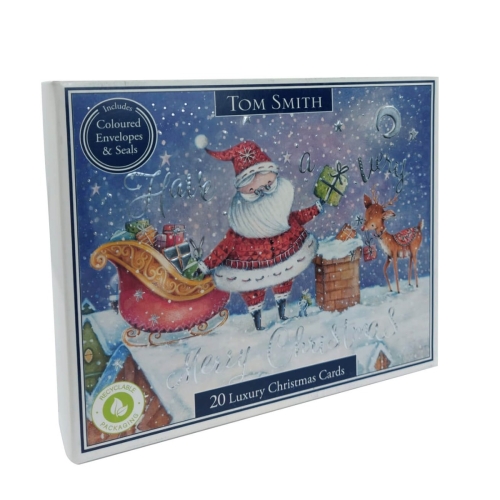 Set 20 felicitari cu plic in cutie Xmas