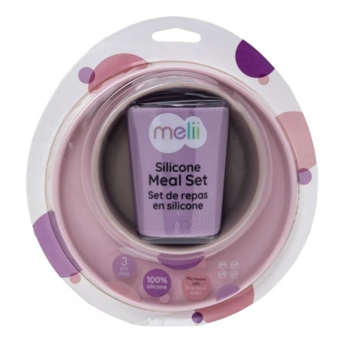 Set 3 recipiente silicon hrana bebe purple-pink-grey Melii
