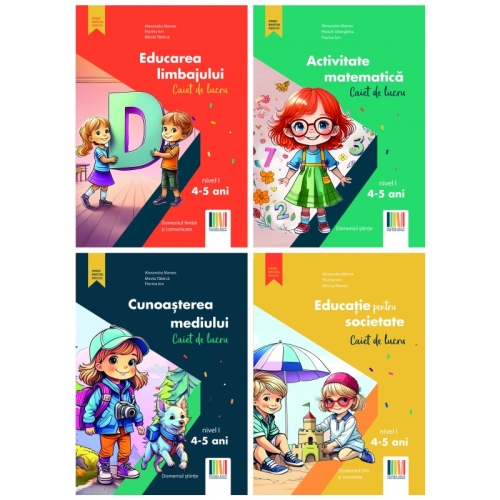 Set 4 Carti Gradinita nivel 4-5 ani, Editia 2019 - Alexandra Manea