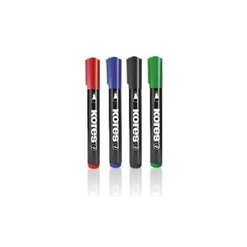 Set 4 culori marker permanent Kores, varf rotund 3mm (KS20943)