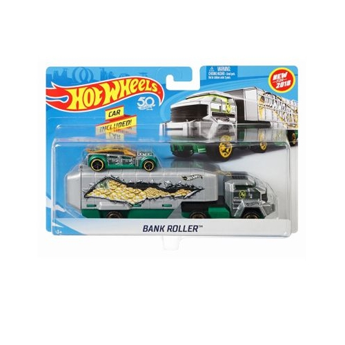Set camion si masina sport Bank Roller, Hot Wheels