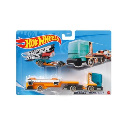 Set Camion si Masina Sport District Transport, Hot Wheels