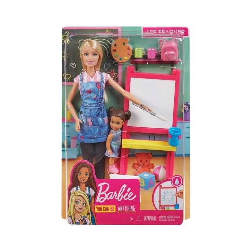Set de joaca Barbie. Mobilier cu papusa profesoara de pictura, Barbie