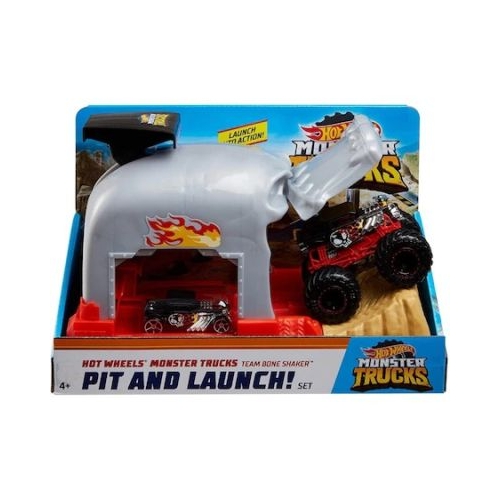 Set de joaca Monster Truck Craniul cu 2 masinute, Hot Wheels