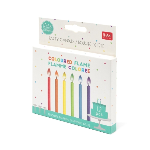 Set lumanari pentru tort Party Candles With Coloured Flames, Legami