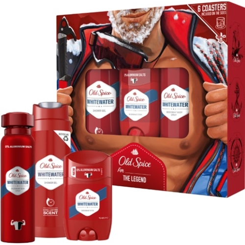 Set Cadou Deodorant spray 150 ml + Deodorant solid 50 ml + Gel de dus 250 ml, Old Spice Alpinist Whitewater
