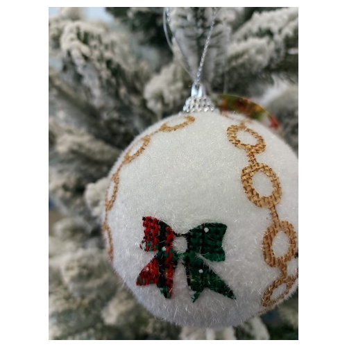 Set 12 globuri albe model fundita color 8 cm