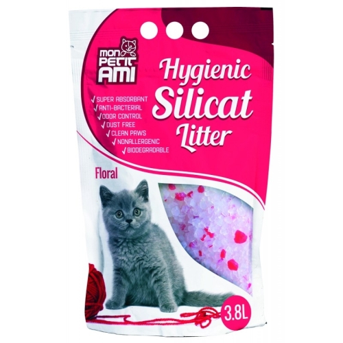 Asternut-igienic-pentru-pisici,-Silicat-Floral,-3.8 L,-Mon-Petit -Ami 