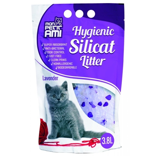 Asternut-igienic-pentru-pisici,-Silicat-Lavanda,-3.8 L,-Mon-Petit -Ami