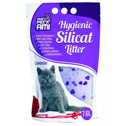 Asternut-igienic-pentru-pisici,-Silicat-Lavanda,-7.6 L,-Mon-Petit-Ami