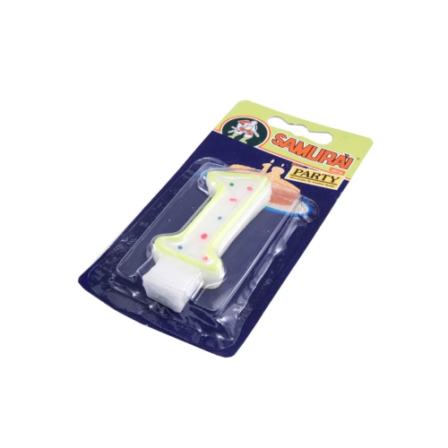 Lumanare decorativa tort, cifra 1