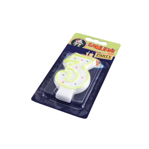 Lumanare decorativa tort, cifra 3