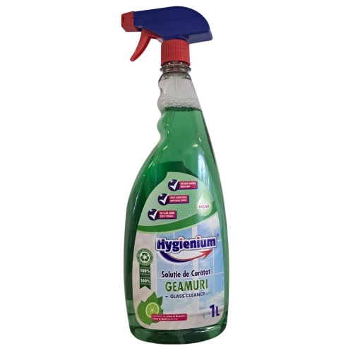 Solutie de curatat geamuri Lime si Busuioc, 1 L, Hygienium