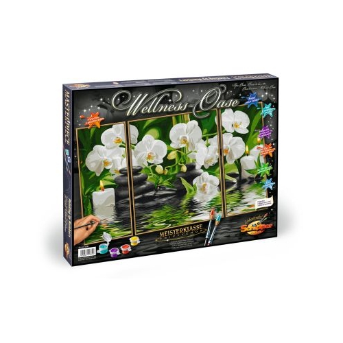 Kit pictura pe numere o oaza spa, 3 tablouri, Schipper