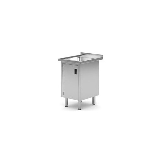 Spalator cu o cuva din otel inoxidabil cu dulap inchis, Hendi, Profi Line, 500x600x(H)850mm