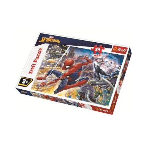 Puzzle curajosul Spider-man 24 de piese, Trefl