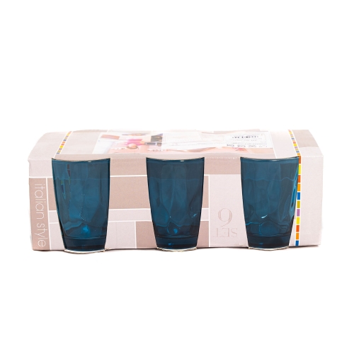 Set 6 pahare colorate, model Brizia, capacitate 220ml