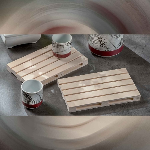 Set 2 tavi lemn, model palet, dimensiune 200x120 mm