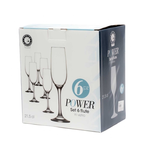 Set 6 pahare cu picior, gama Power, din sticla, capacitate 215ml