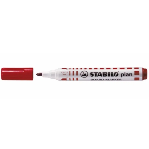 Marker pentru tabla Stabilo Plan 64, varf rotund, 2. 5-3. 5mm, rosu