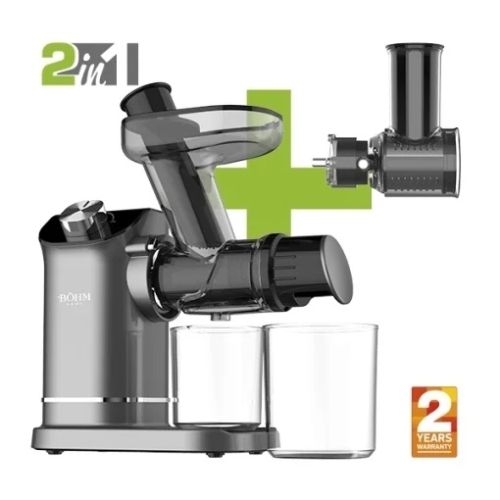 Storcator de fructe si legume cu presare la rece si razatoare multifunctionala 150 W, Material Fara BPA, BÖHM BM1533SM