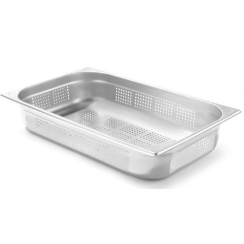 Tava perforata Gastronorm GN 1/1, 530x325x(H)100 mm ,13.2 lt, inox, Hendi Kitchen Line