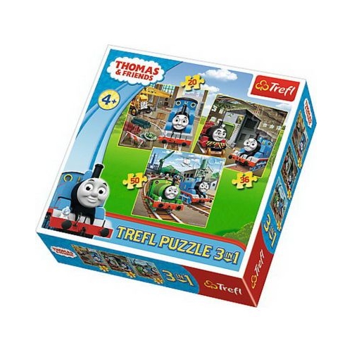 Puzzle 3in1 Thomas intra in actiune, Trefl