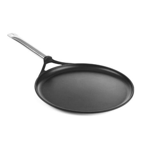 Tigaie clatite Titanium Professional, 32 cm diametru x 2 cm inaltime, baza 26 cm, din aluminiu dur turnat, 3 straturi anti-aderente titan, Hendi, maner inox