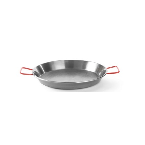 Tigaie Paella cu 2 manere ,46 cm diametru x 4 cm inaltime, din otel de inalta calitate, Hendi, pentru echipamente pe gaz