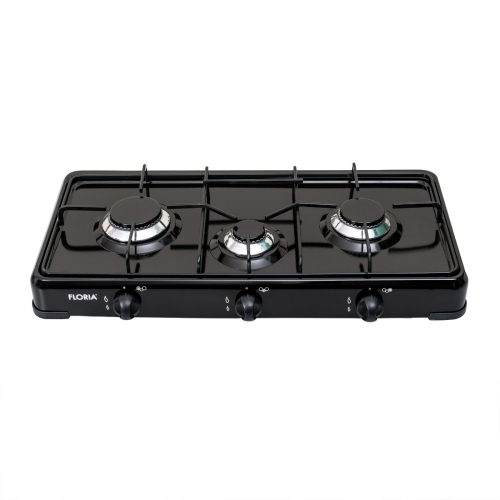 Aragaz cu 3 ochiuri, alimentare butelie, negru, Floria 